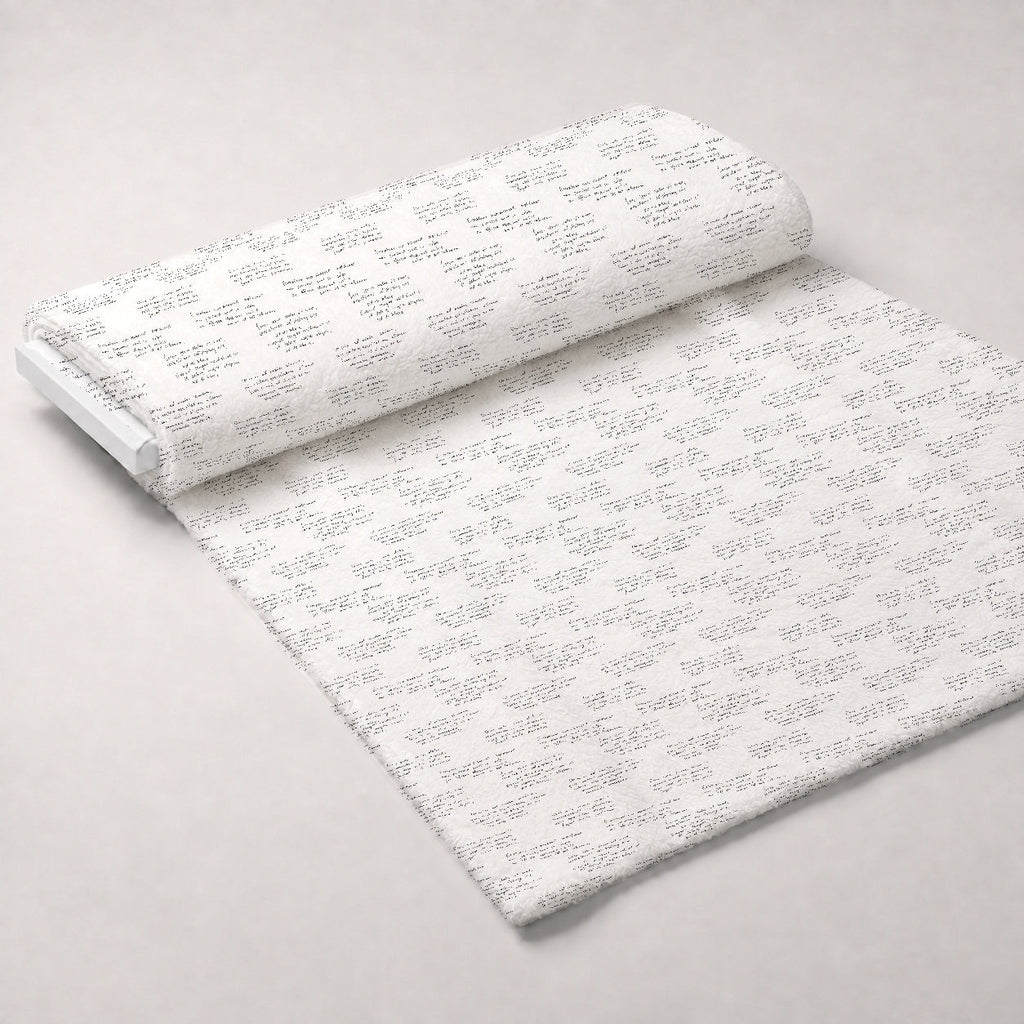 Antique Script Pattern 8 Fleece Fabric — fleece fabric unrolled bolt preview (mv-fleece-v1:bolt)