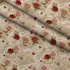 Antique Valentine Postcards Pattern 3 Fleece Fabric — fleece fabric folded close-up preview (mv-fleece-v1:lying)