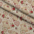 Antique Valentine Postcards Pattern 4 Fleece Fabric — fleece fabric folded close-up preview (mv-fleece-v1:lying)