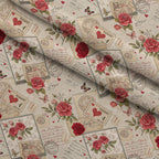 Antique Valentine Postcards Pattern 7 Fleece Fabric — fleece fabric folded close-up preview (mv-fleece-v1:lying)