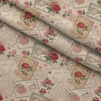 Antique Valentine Postcards Pattern 9 Fleece Fabric — fleece fabric folded close-up preview (mv-fleece-v1:lying)