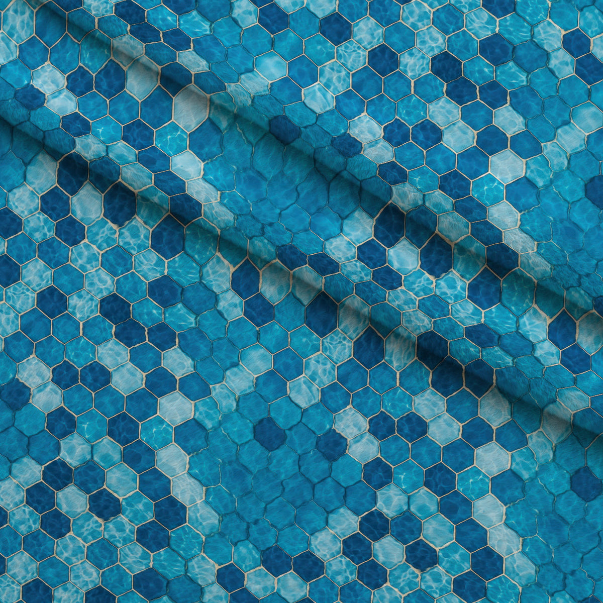 Aqua Currents Pattern 2 Fleece Fabric — fleece fabric folded close-up preview (mv-fleece-v1:lying)