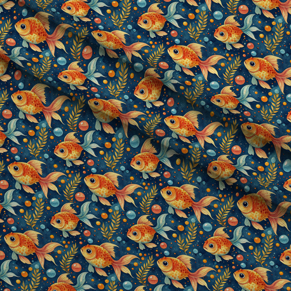 Aquarium Bubbles Pattern 1 Fleece Fabric — fleece fabric folded close-up preview (mv-fleece-v1:lying)
