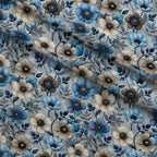 Art Nouveau Anemones Pattern 2 Fleece Fabric — fleece fabric folded close-up preview (mv-fleece-v1:lying)