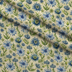 Art Nouveau Chicory Blossoms Pattern 2 Fleece Fabric — fleece fabric folded close-up preview (mv-fleece-v1:lying)