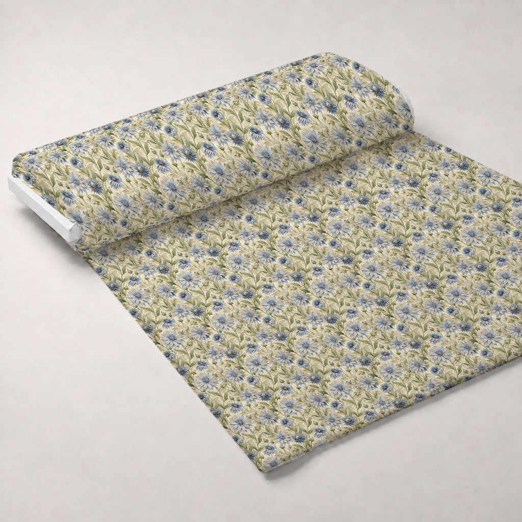 Art Nouveau Chicory Flowers Pattern 2 Fleece Fabric — fleece fabric unrolled bolt preview (mv-fleece-v1:bolt)