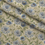 Art Nouveau Chicory Flowers Pattern 2 Fleece Fabric — fleece fabric folded close-up preview (mv-fleece-v1:lying)