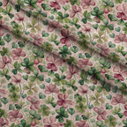 Art Nouveau Clovers Pattern 1 Fleece Fabric — fleece fabric folded close-up preview (mv-fleece-v1:lying)