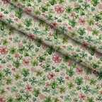 Art Nouveau Clovers Pattern 2 Fleece Fabric — fleece fabric folded close-up preview (mv-fleece-v1:lying)