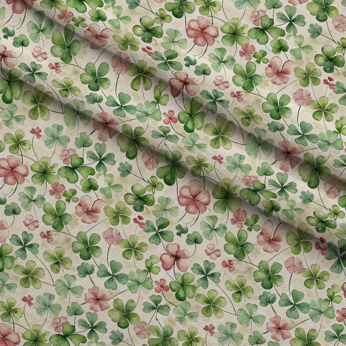 Art Nouveau Clovers Pattern 2 Fleece Fabric — fleece fabric folded close-up preview (mv-fleece-v1:lying)