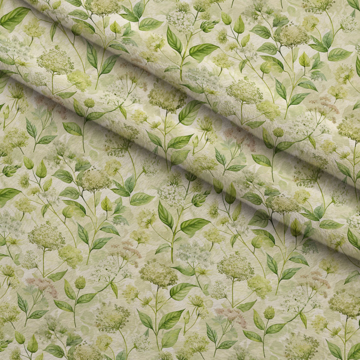 Art Nouveau Elderflowers Pattern 1 Fleece Fabric — fleece fabric folded close-up preview (mv-fleece-v1:lying)