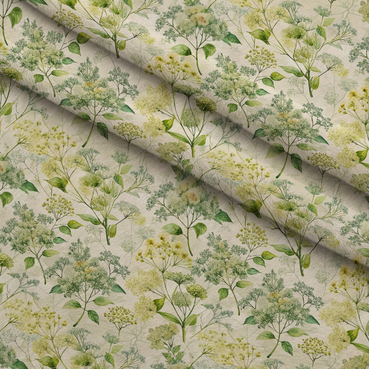 Art Nouveau Elderflowers Pattern 2 Fleece Fabric — fleece fabric folded close-up preview (mv-fleece-v1:lying)