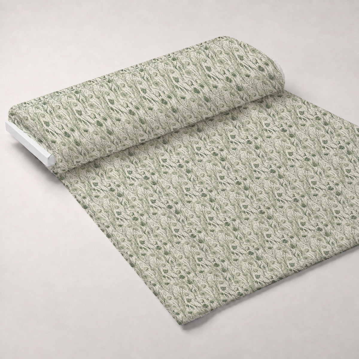 Art Nouveau Flowering Rush Pattern 2 Fleece Fabric — fleece fabric unrolled bolt preview (mv-fleece-v1:bolt)