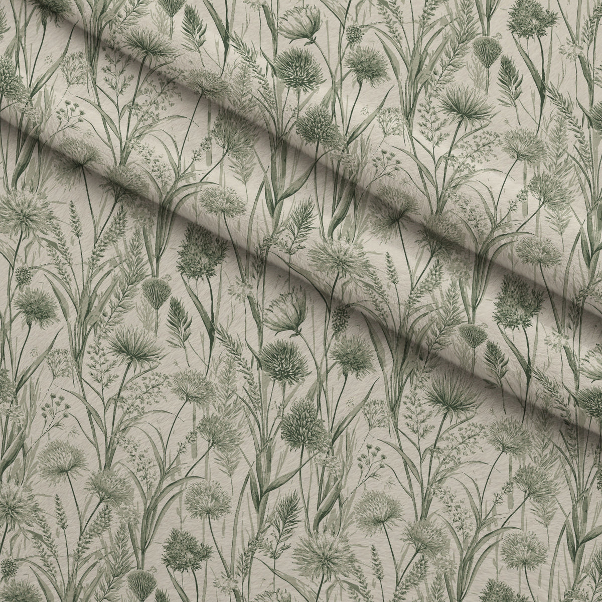 Art Nouveau Flowering Rush Pattern 2 Fleece Fabric — fleece fabric folded close-up preview (mv-fleece-v1:lying)