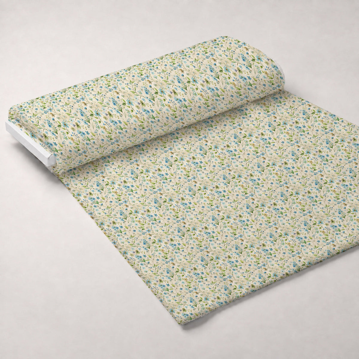 Art Nouveau Forget Me Nots Pattern 1 Fleece Fabric — fleece fabric unrolled bolt preview (mv-fleece-v1:bolt)