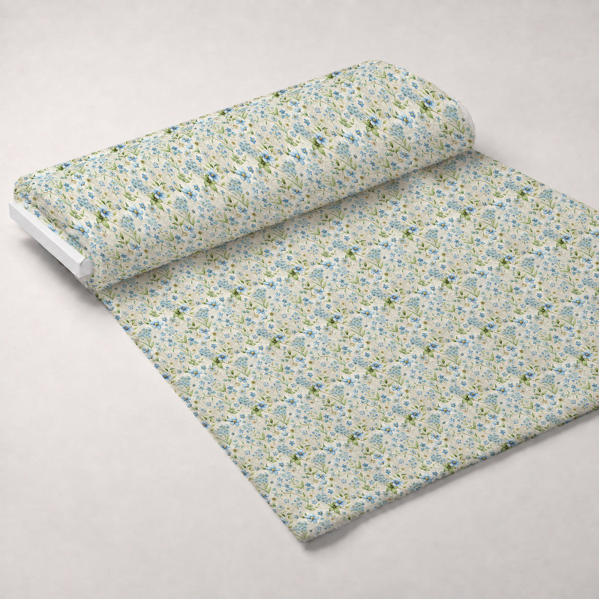 Art Nouveau Forget Me Nots Pattern 2 Fleece Fabric — fleece fabric unrolled bolt preview (mv-fleece-v1:bolt)