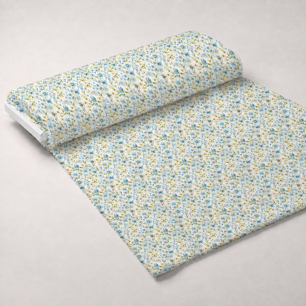 Art Nouveau Forget Me Nots Pattern 4 Fleece Fabric — fleece fabric unrolled bolt preview (mv-fleece-v1:bolt)
