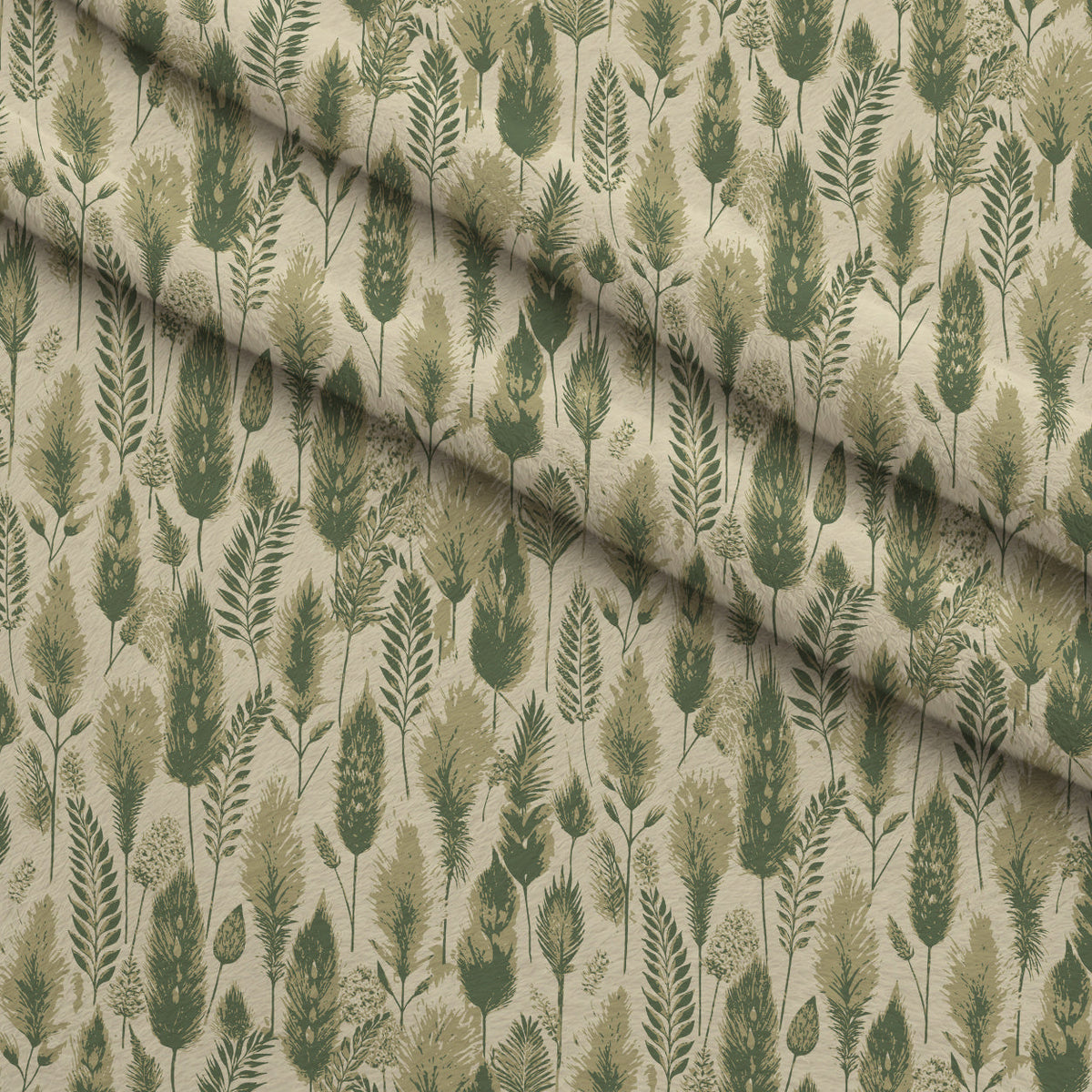 Art Nouveau Fox Tails Pattern 1 Fleece Fabric — fleece fabric folded close-up preview (mv-fleece-v1:lying)