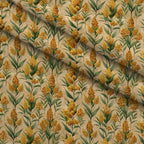 Art Nouveau Goldenrods Pattern 2 Fleece Fabric — fleece fabric folded close-up preview (mv-fleece-v1:lying)