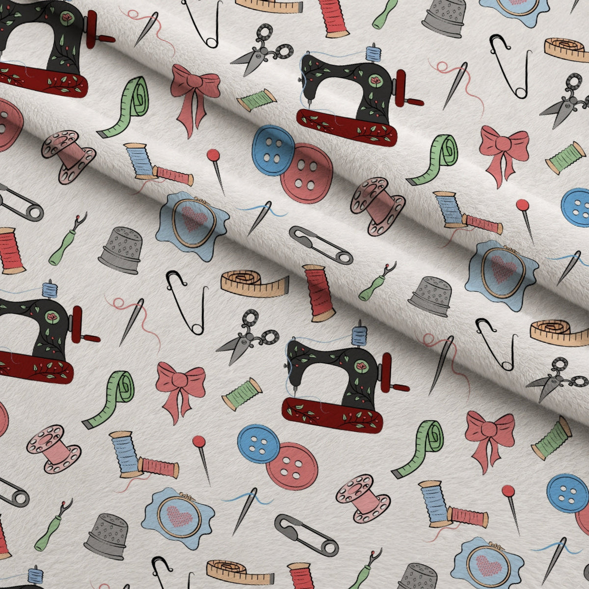 Assorted Sewing Pattern 2 Fleece Fabric — fleece fabric folded close-up preview (mv-fleece-v1:lying)