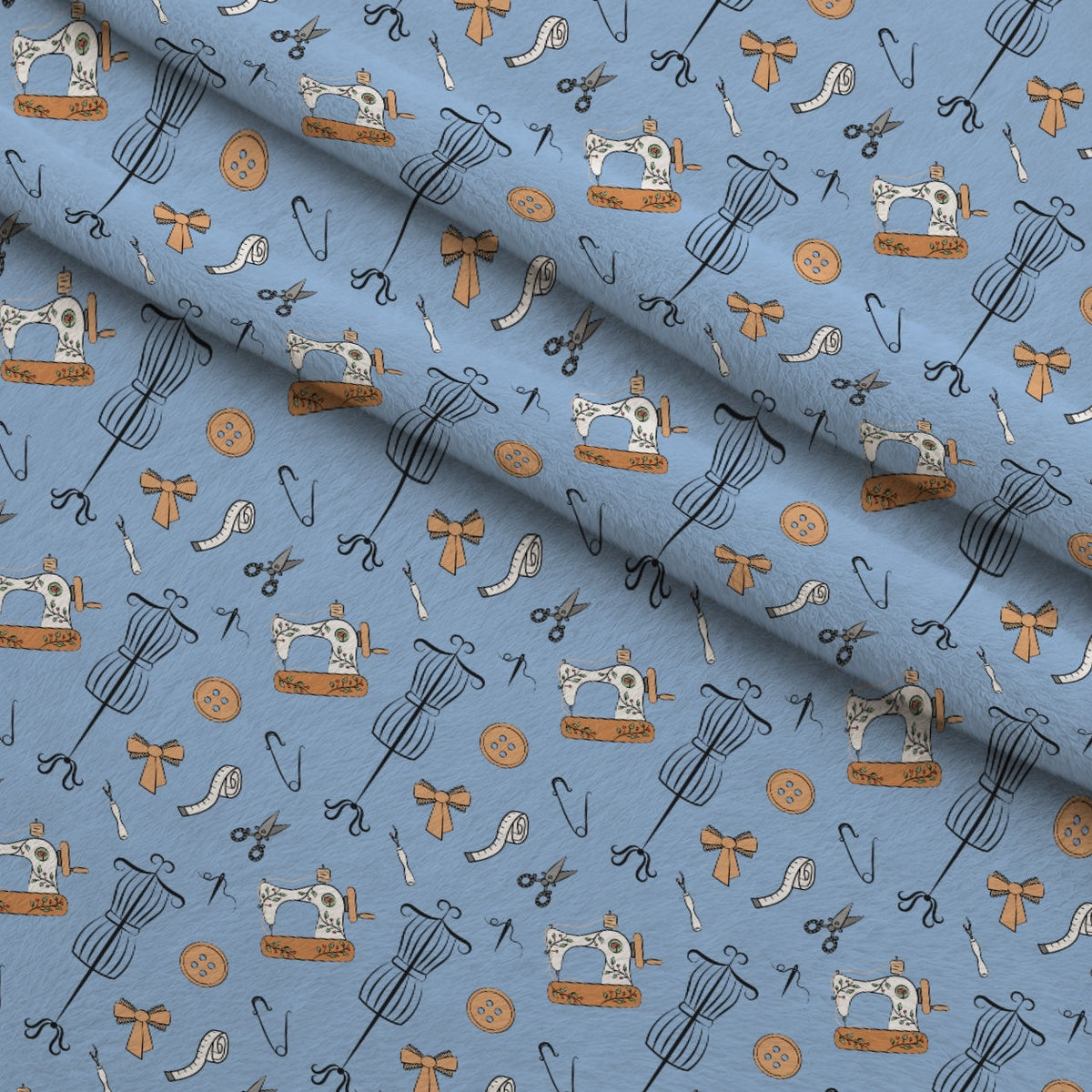 Assorted Sewing Pattern 3 Fleece Fabric — fleece fabric folded close-up preview (mv-fleece-v1:lying)