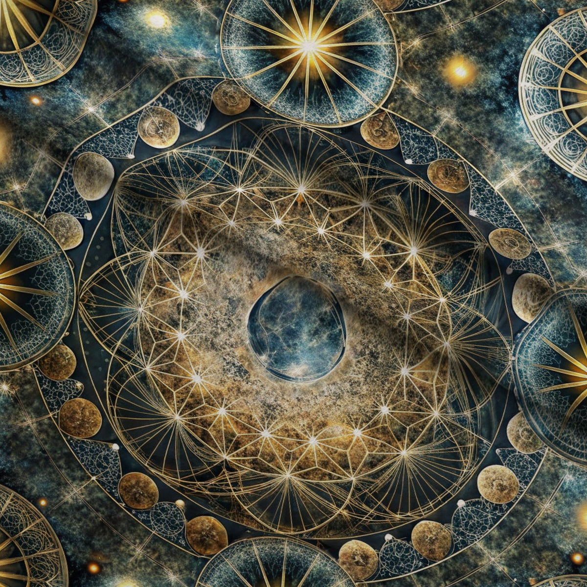 Astral Mandala Pattern 4 Fleece Fabric — fleece fabric folded close-up preview (mv-fleece-v1:lying)