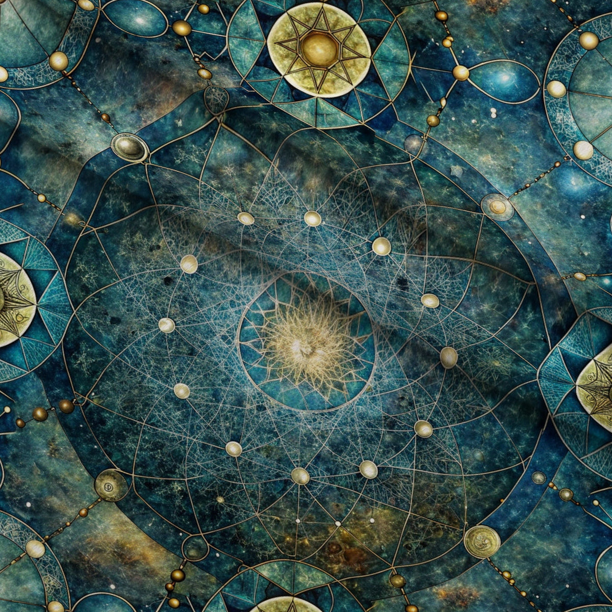 Astral Mandala Pattern 5 Fleece Fabric — fleece fabric folded close-up preview (mv-fleece-v1:lying)