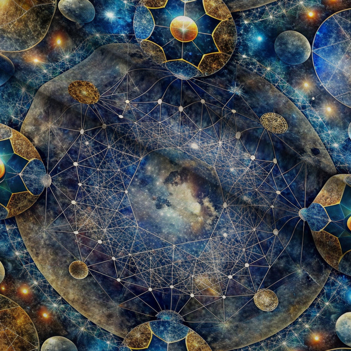 Astral Mandala Pattern 6 Fleece Fabric — fleece fabric folded close-up preview (mv-fleece-v1:lying)