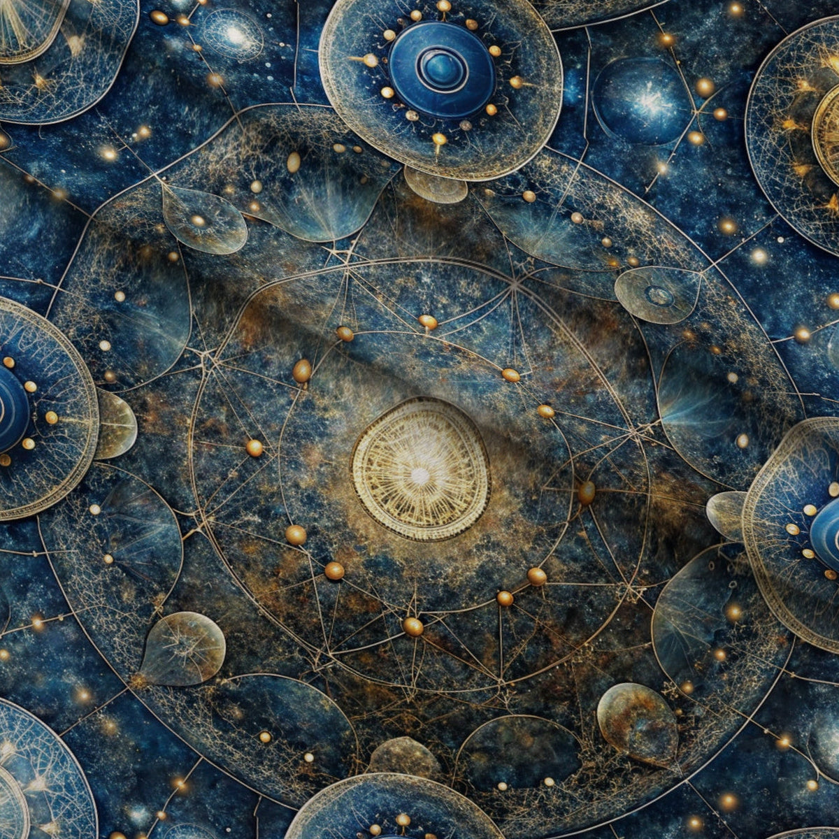 Astral Mandala Pattern 7 Fleece Fabric — fleece fabric folded close-up preview (mv-fleece-v1:lying)