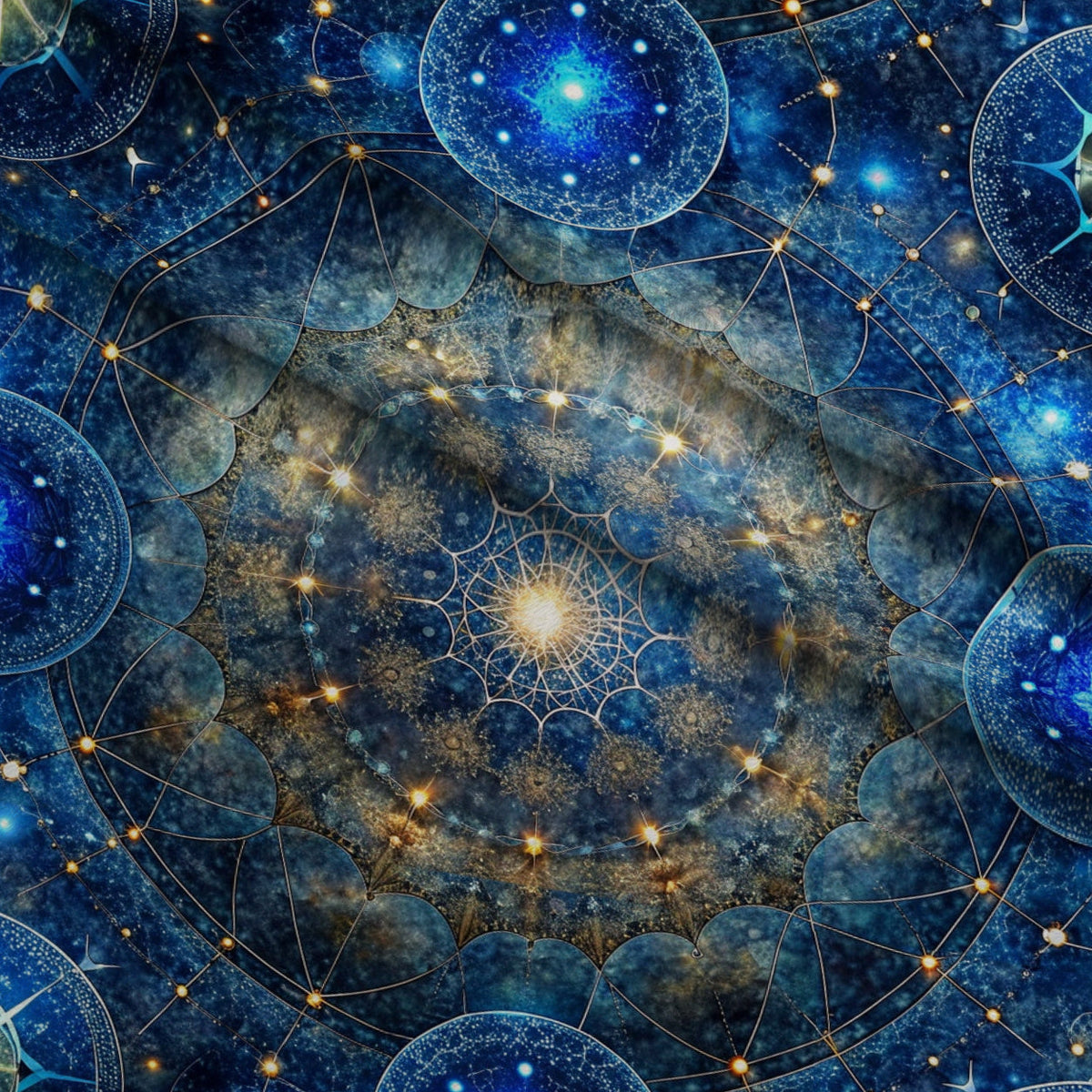 Astral Mandala Pattern 8 Fleece Fabric — fleece fabric folded close-up preview (mv-fleece-v1:lying)
