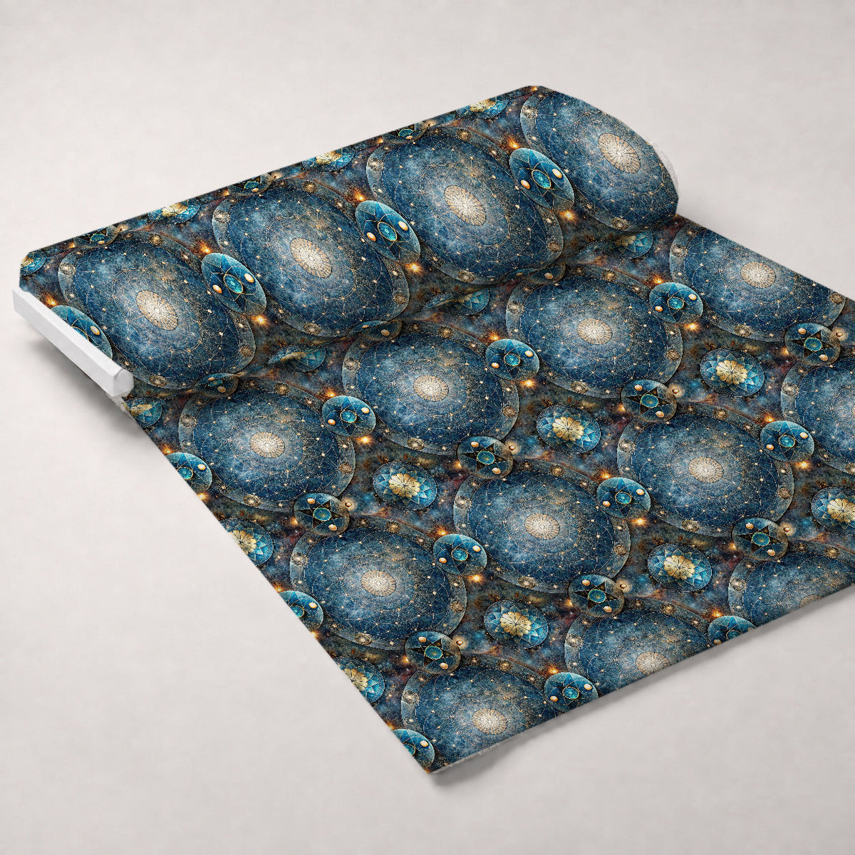 Astral Mandala Pattern 9 Fleece Fabric — fleece fabric unrolled bolt preview (mv-fleece-v1:bolt)