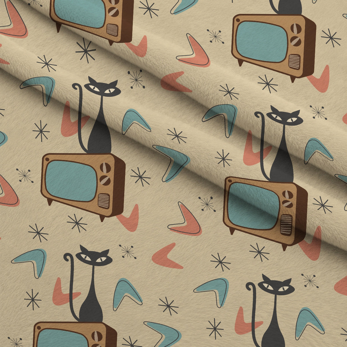 Atomic Lounge Pattern 12 Fleece Fabric — fleece fabric folded close-up preview (mv-fleece-v1:lying)