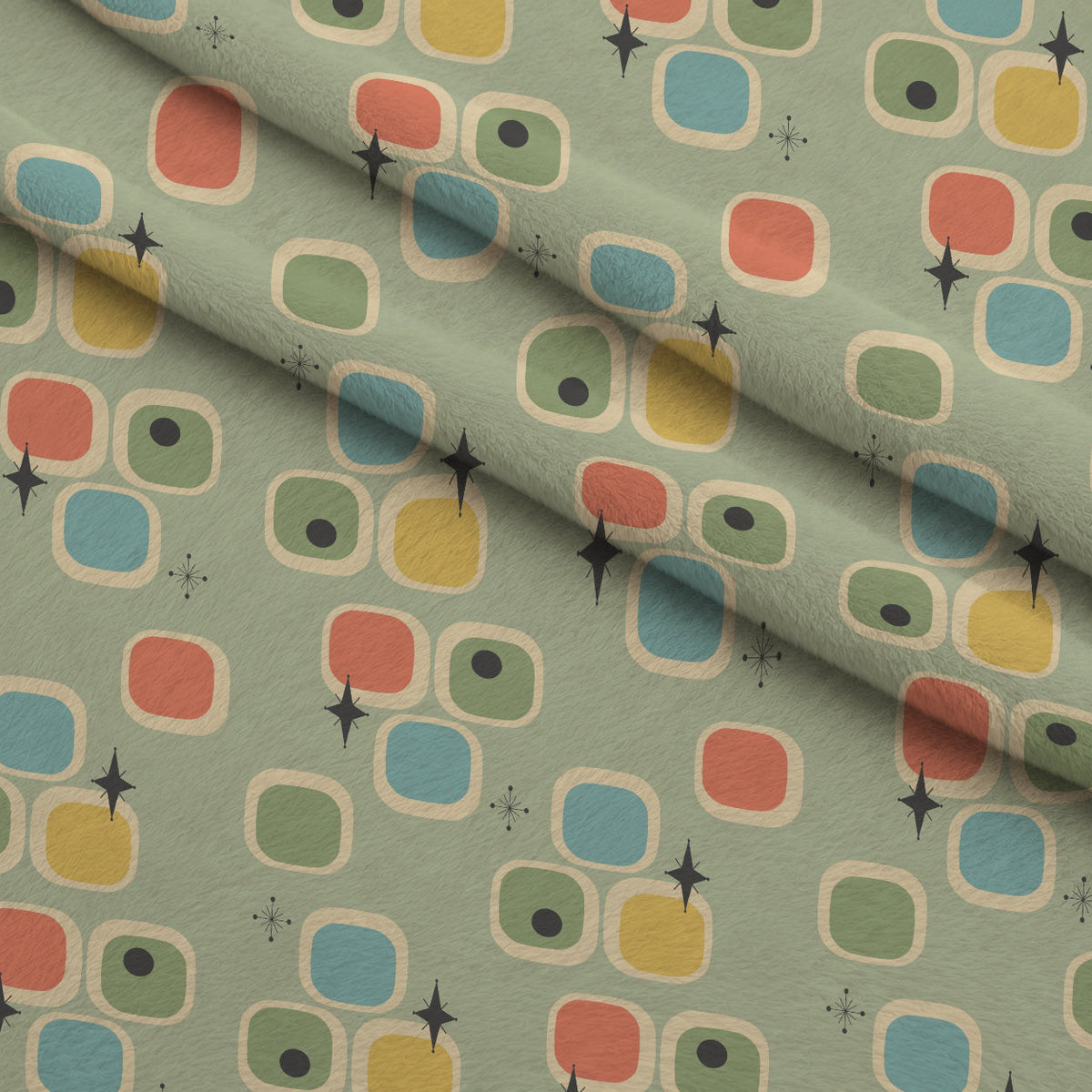 Atomic Lounge Pattern 13 Fleece Fabric — fleece fabric folded close-up preview (mv-fleece-v1:lying)