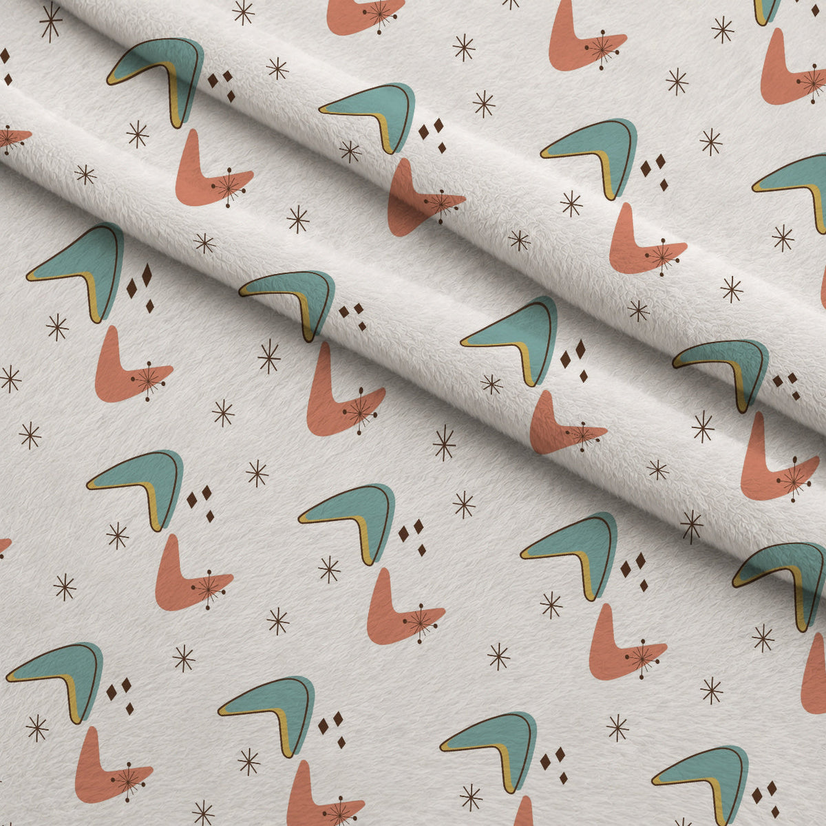 Atomic Lounge Pattern 15 Fleece Fabric — fleece fabric folded close-up preview (mv-fleece-v1:lying)