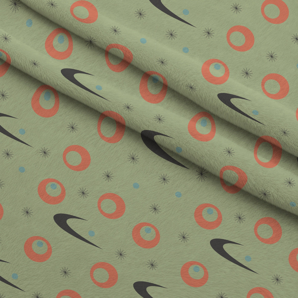 Atomic Lounge Pattern 2 Fleece Fabric — fleece fabric folded close-up preview (mv-fleece-v1:lying)