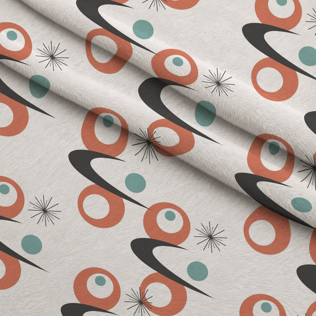 Atomic Lounge Pattern 22 Fleece Fabric — fleece fabric folded close-up preview (mv-fleece-v1:lying)