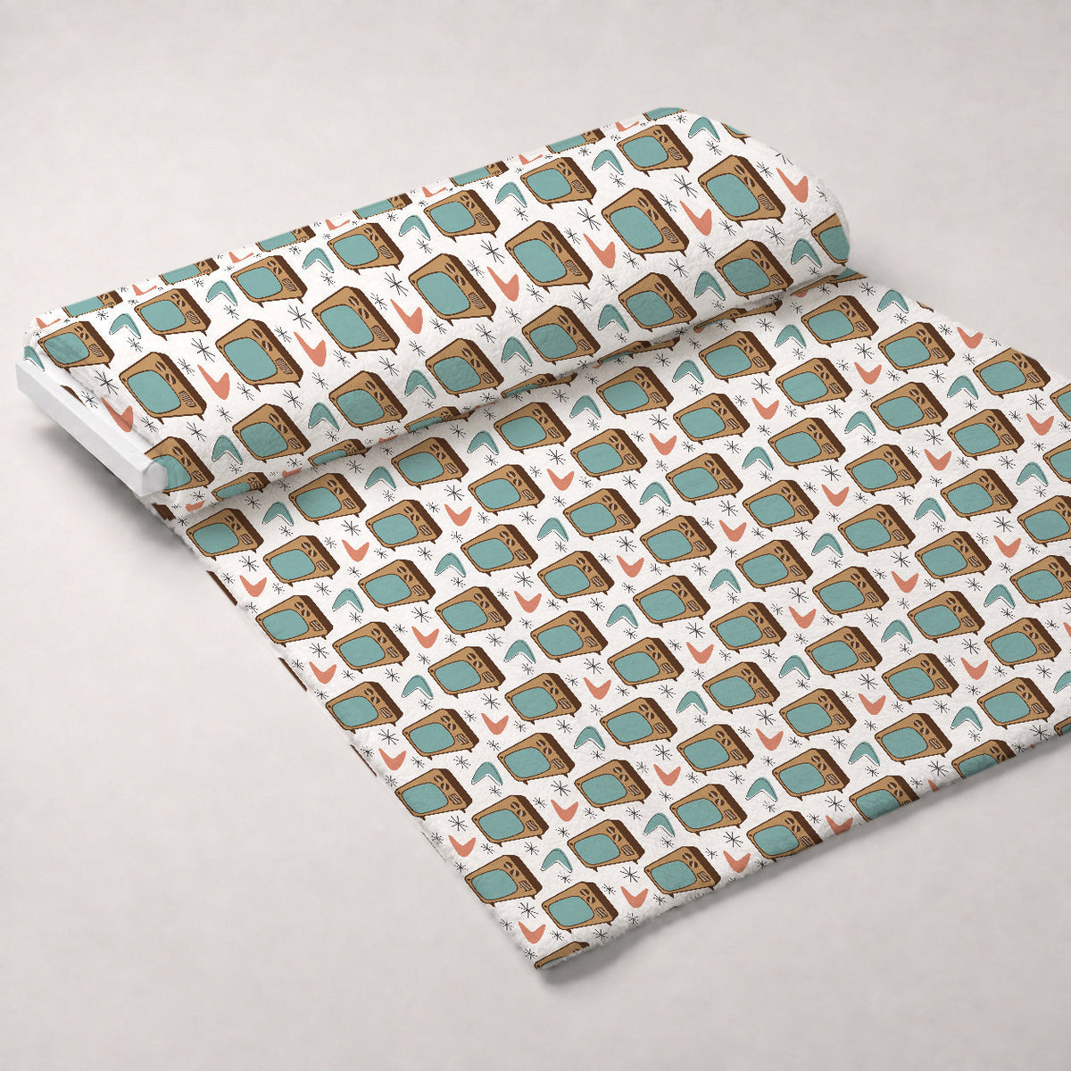 Atomic Lounge Pattern 27 Fleece Fabric — fleece fabric unrolled bolt preview (mv-fleece-v1:bolt)