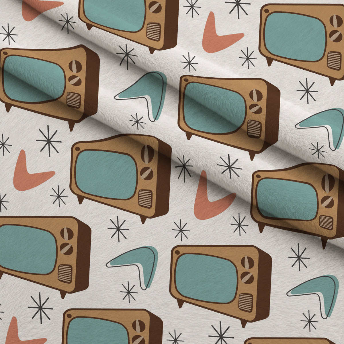 Atomic Lounge Pattern 27 Fleece Fabric — fleece fabric folded close-up preview (mv-fleece-v1:lying)