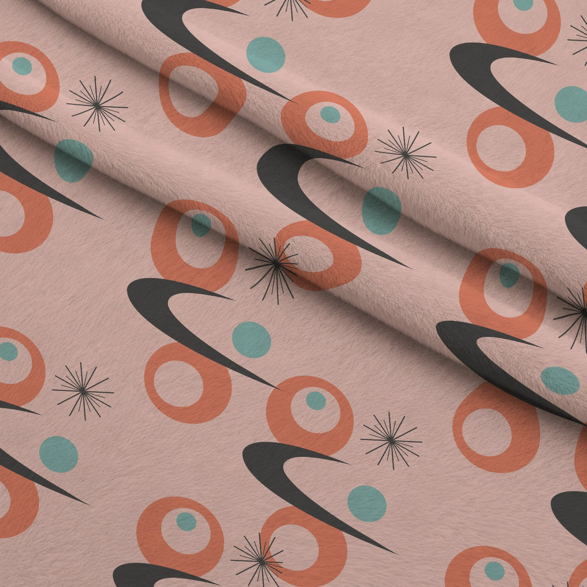 Atomic Lounge Pattern 32 Fleece Fabric — fleece fabric folded close-up preview (mv-fleece-v1:lying)