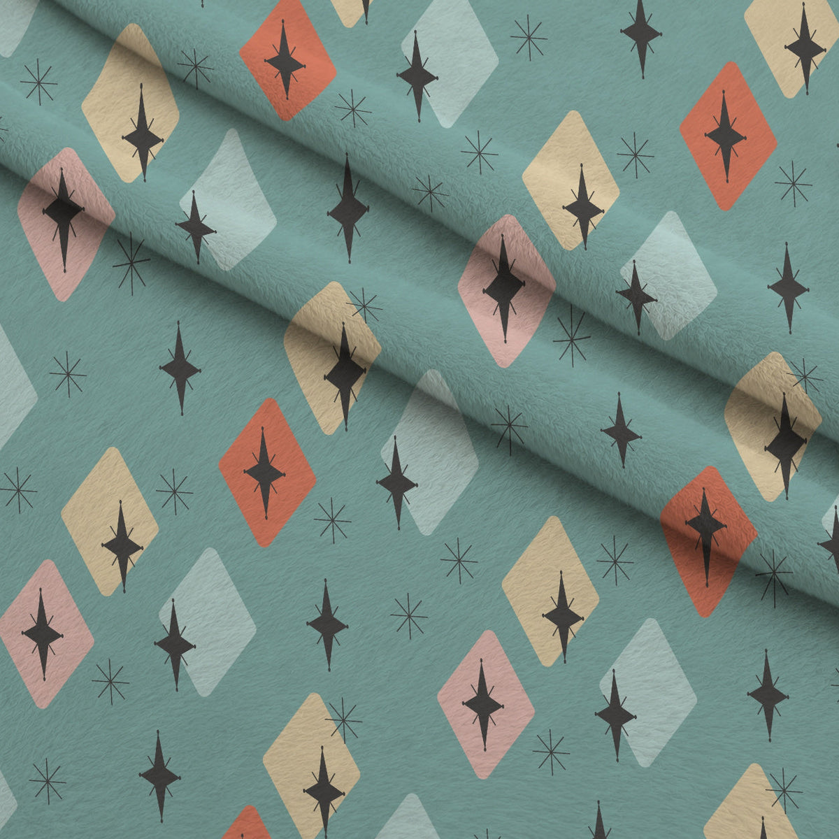 Atomic Lounge Pattern 35 Fleece Fabric — fleece fabric folded close-up preview (mv-fleece-v1:lying)