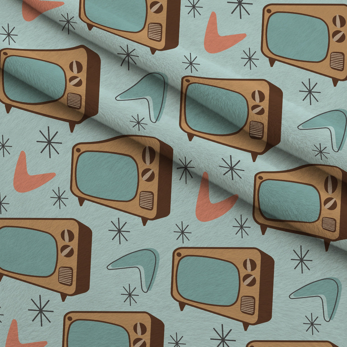 Atomic Lounge Pattern 37 Fleece Fabric — fleece fabric folded close-up preview (mv-fleece-v1:lying)