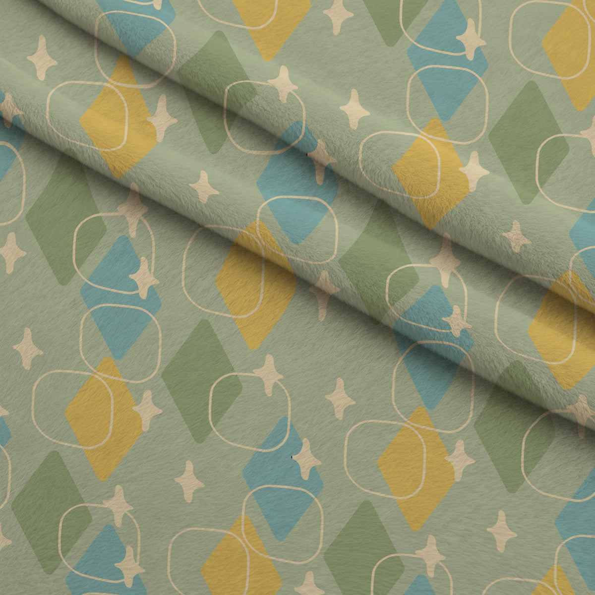 Atomic Lounge Pattern 51 Fleece Fabric — fleece fabric folded close-up preview (mv-fleece-v1:lying)