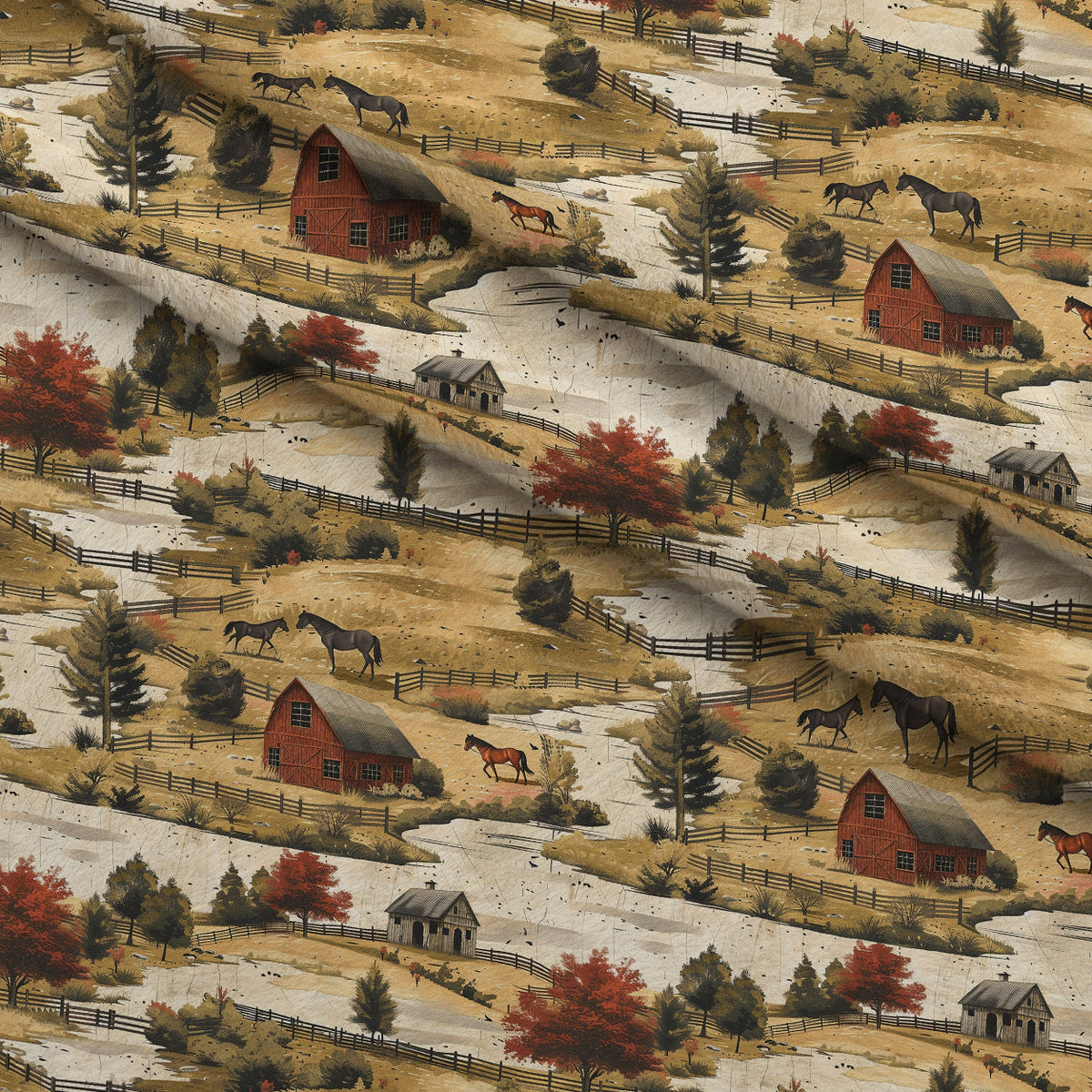 Autumn Homestead Pattern 10 Fleece Fabric — fleece fabric folded close-up preview (mv-fleece-v1:lying)