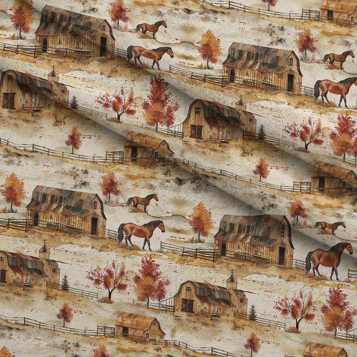Autumn Homestead Pattern 5 Fleece Fabric — fleece fabric folded close-up preview (mv-fleece-v1:lying)