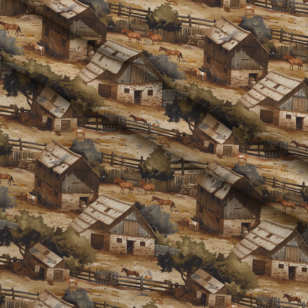 Autumn Homestead Pattern 9 Fleece Fabric — fleece fabric folded close-up preview (mv-fleece-v1:lying)