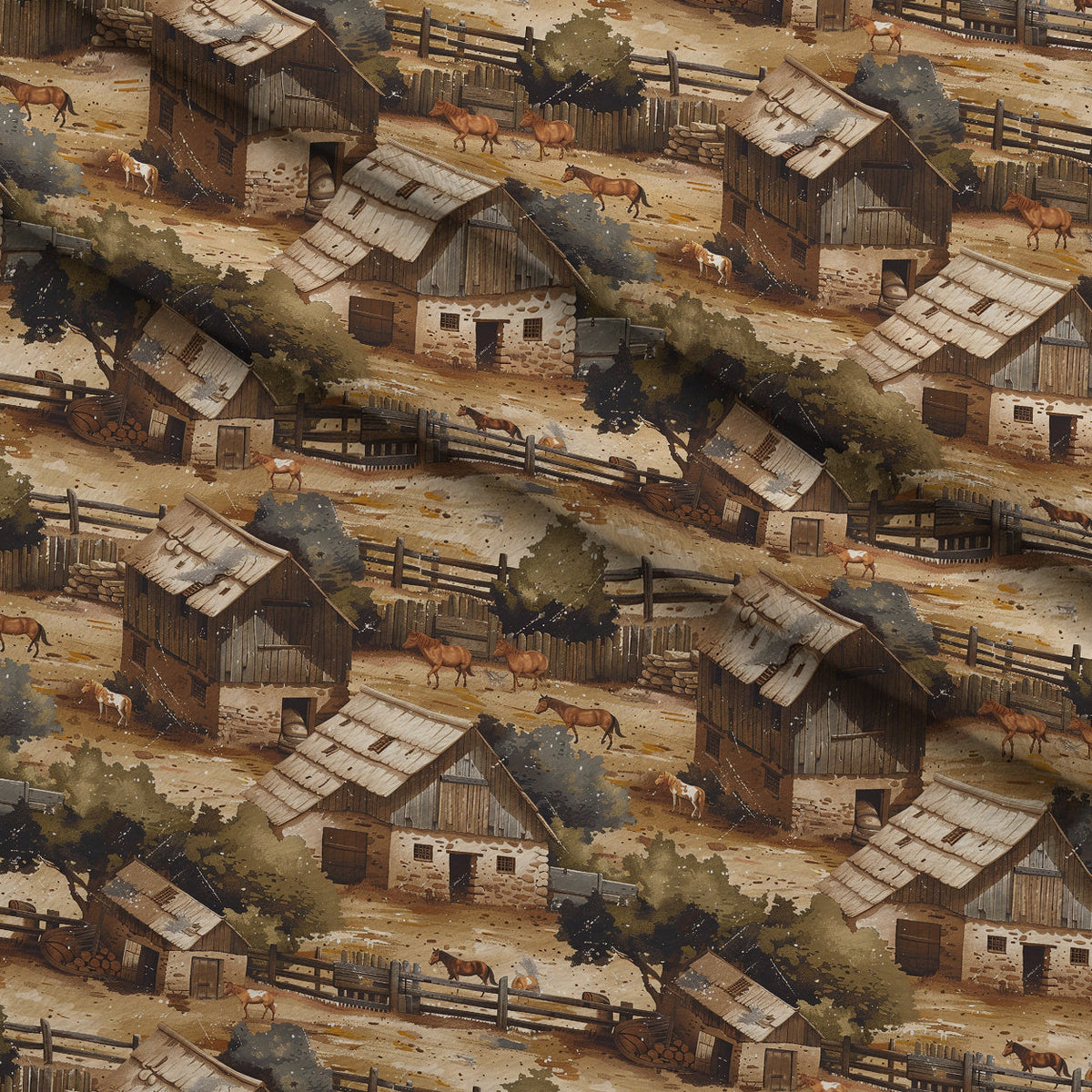Autumn Homestead Pattern 9 Fleece Fabric — fleece fabric folded close-up preview (mv-fleece-v1:lying)