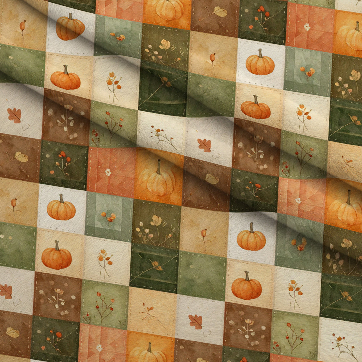 Autumn Woodland Whimsy Pattern 10 Fleece Fabric — fleece fabric folded close-up preview (mv-fleece-v1:lying)