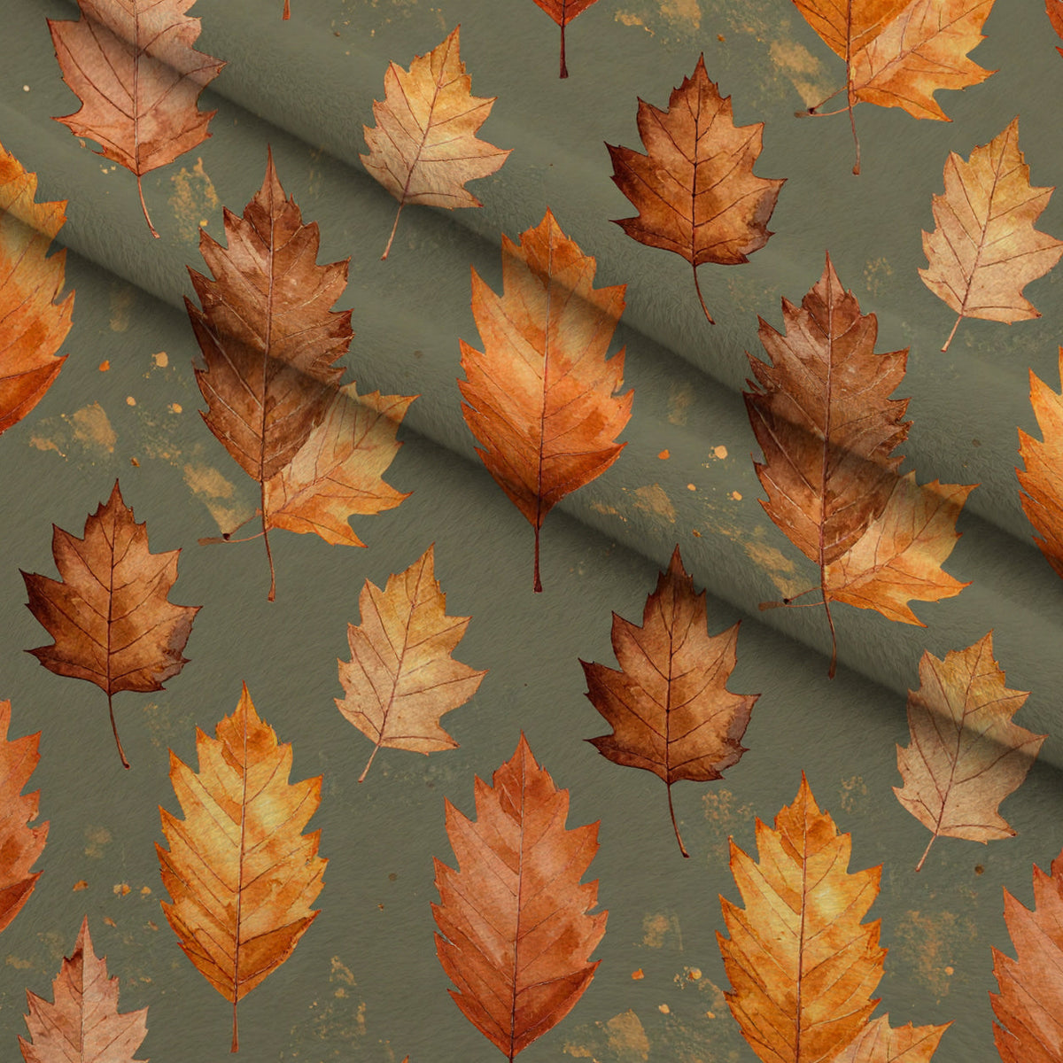 Autumn Woodland Whimsy Pattern 13 Fleece Fabric — fleece fabric folded close-up preview (mv-fleece-v1:lying)