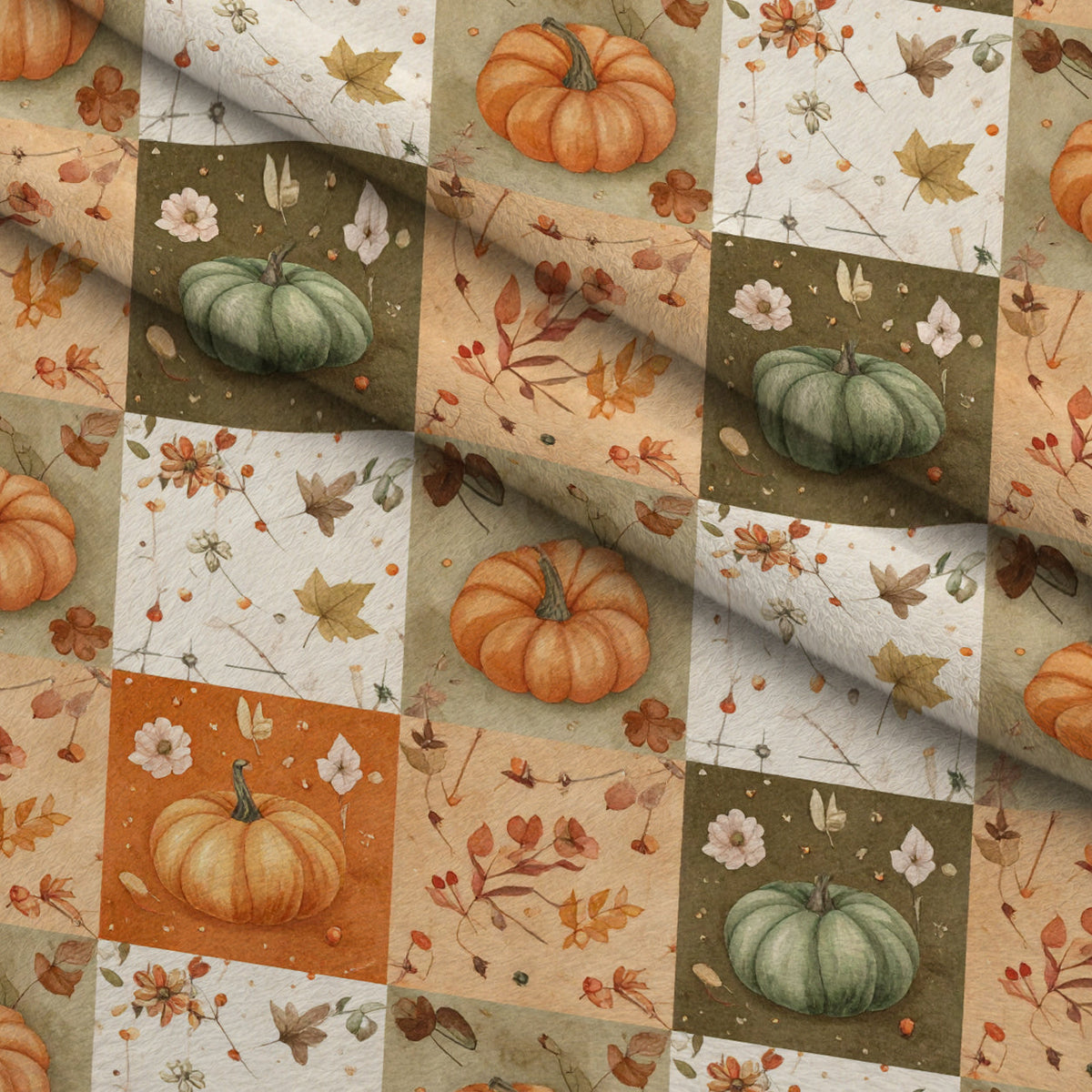 Autumn Woodland Whimsy Pattern 4 Fleece Fabric — fleece fabric folded close-up preview (mv-fleece-v1:lying)