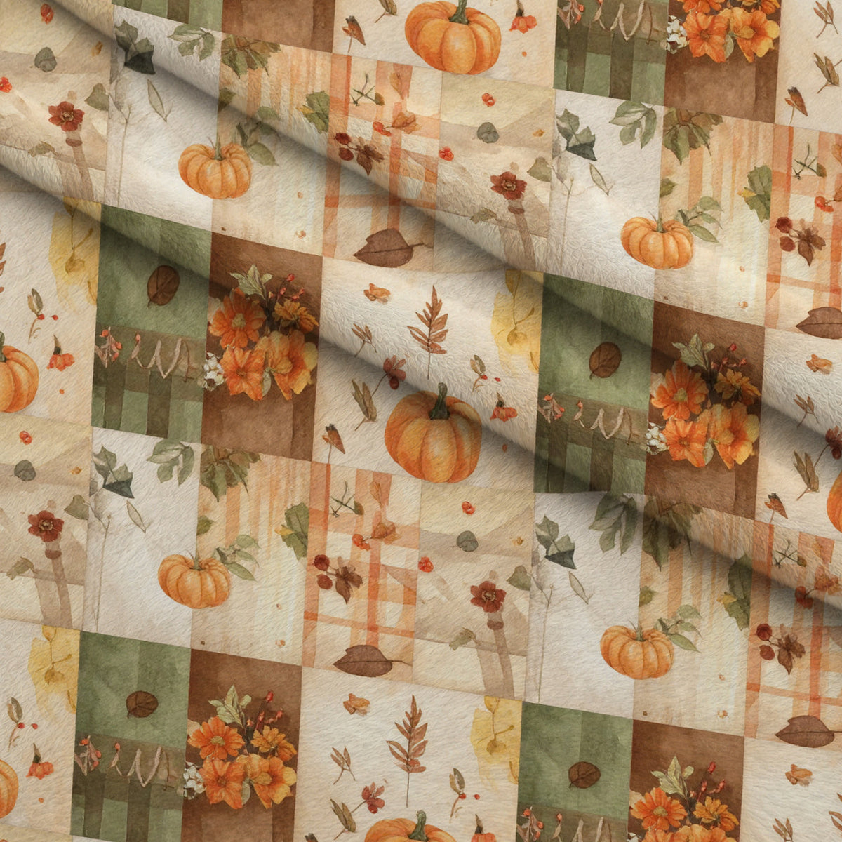 Autumn Woodland Whimsy Pattern 5 Fleece Fabric — fleece fabric folded close-up preview (mv-fleece-v1:lying)